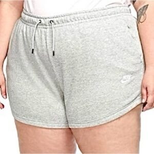 Women’s Nike Sportswear Essential Fleece Standard Fit High Rise Gray Shorts 3X
